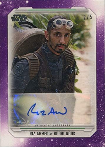 Star Wars Skywalker Saga Autograph kartica Purple A-Ra RIZ Ahmed Bodhi Rook 2/5