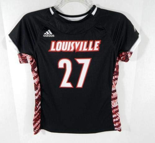 Womens Uni iz Louisville Cardinals 27 Igra Rabljeni Black Jersey Lacrosse L DP03672 - Koledž je koristila