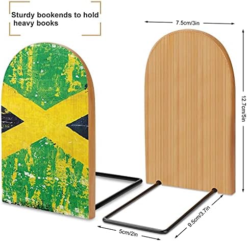 Retro Jamajka Zastava završava knjiga za police drveni držač za knjige za teške knjige razdjelnik moderni