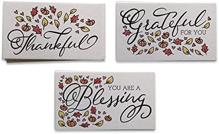 Jesen blagoslovi Tabela Place kartice - Set 48 Place kartice za postavke stola - za Dan zahvalnosti,