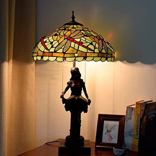 Rustikalna tablica u stilu Tiffany 40cm Tiffany vitrajna stolna svjetiljka Stil evropske pastoralne zelene zmajeve staklene lampe retro ručno izrađene spavaće sobe noćne lampe za dnevnu sobu za dnevnu sobu