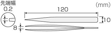 Hozan precizan pinceta od nehrđajućeg čelika Širina vrha ne-magnetne vrste: 0,2 mm P-655