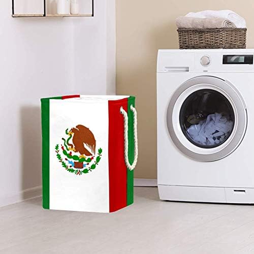 Unicey Zastava Meksika velika korpa za pranje veša sklopiva korpa za odlaganje za spavaću sobu dečiji