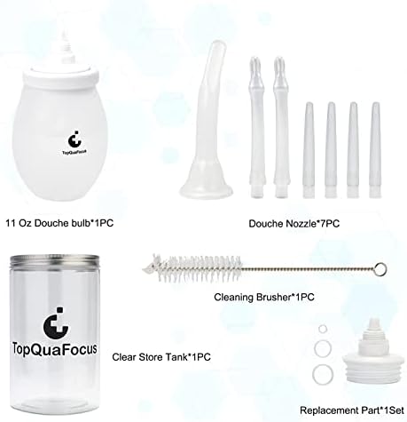 TopQuaFocus Extra Large Enema Bulb Kit Anti-Back Valve & amp; dah air Valve klistir analni tuš za muškarce žene