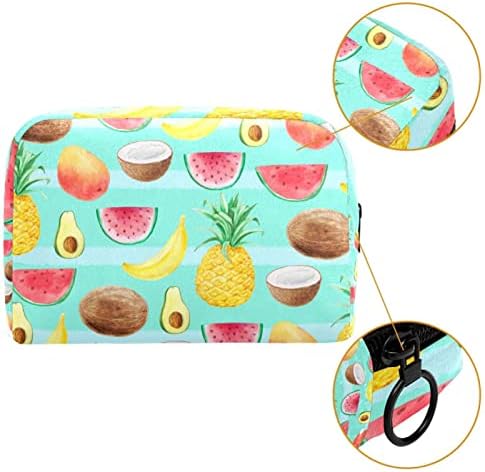 Mala šminkarska torba, patentno torbica Travel Cosmetic organizator za žene i djevojke, ljetni tropski vot Ananas lubenica lubeno plava