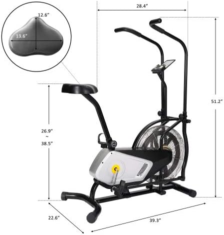 Hidtree ventilacijski bicikl s remenom i lančanim pogonom otpornošću na zraku, LCD ekran prikazuje vrijeme,