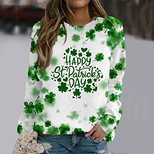 Sretan Dan St.Patrickovog shamrock-a dame modne djeteline tiskani džemper ženske majice s dugim rukavima