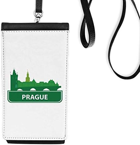 Prag Češka Green Landmark Telefon novčanik torbica Viseće mobilne torbice Crni džep