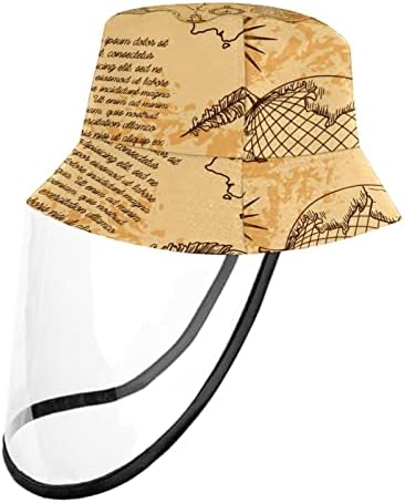 Zaštitni šešir za odrasle sa štitom za lice, ribarsko šešir protiv sunčane kape, retro stil Kompas